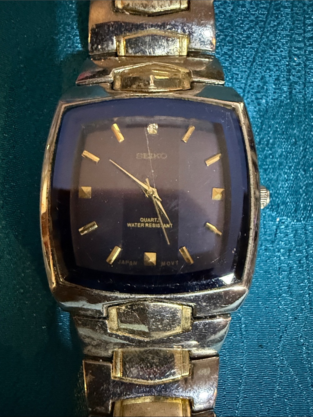 Seiko Gold-Tone Men's Watch with Blue Dial